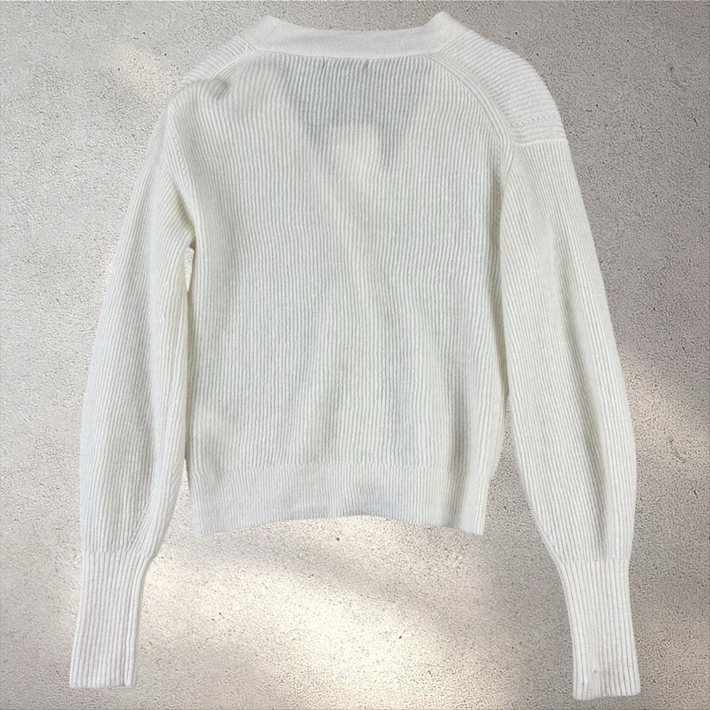 Quince Ivory Baby Alpaca-Wool Cropped Cardigan‎ Sweater size XS - Picture 4 of 7